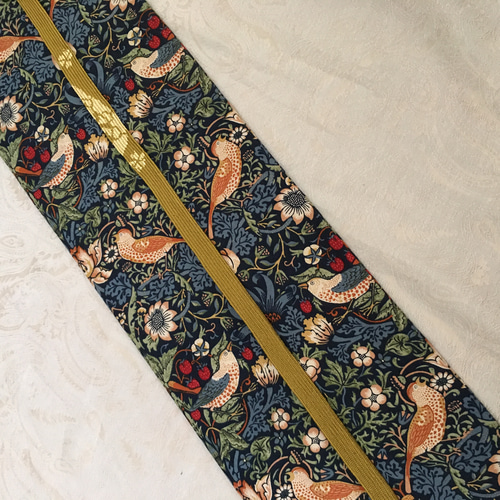 ウィリアムモリス ストロベリーシーフ 青系 開き名古屋帯 ウィローボウ 