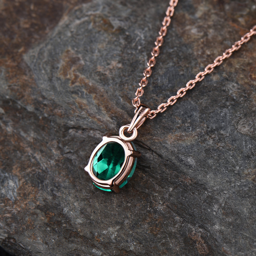 ミニマリスト 5 月の誕生石 エメラルド ネックレス ユニークなグリーン