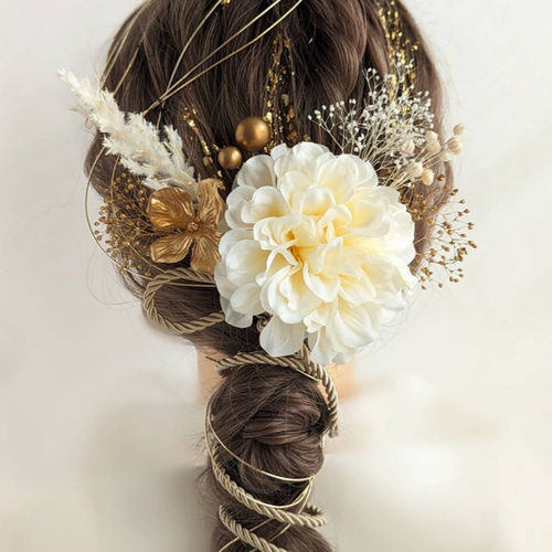 №197♡ドライフラワー髪飾り♡成人式♡卒業式♡結婚式