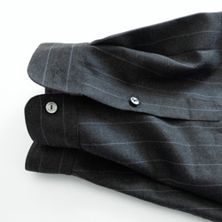 シャツ袖４ポケットパンツ / ウールテトロン ストライプ 【ダークグレー】 16枚目の画像