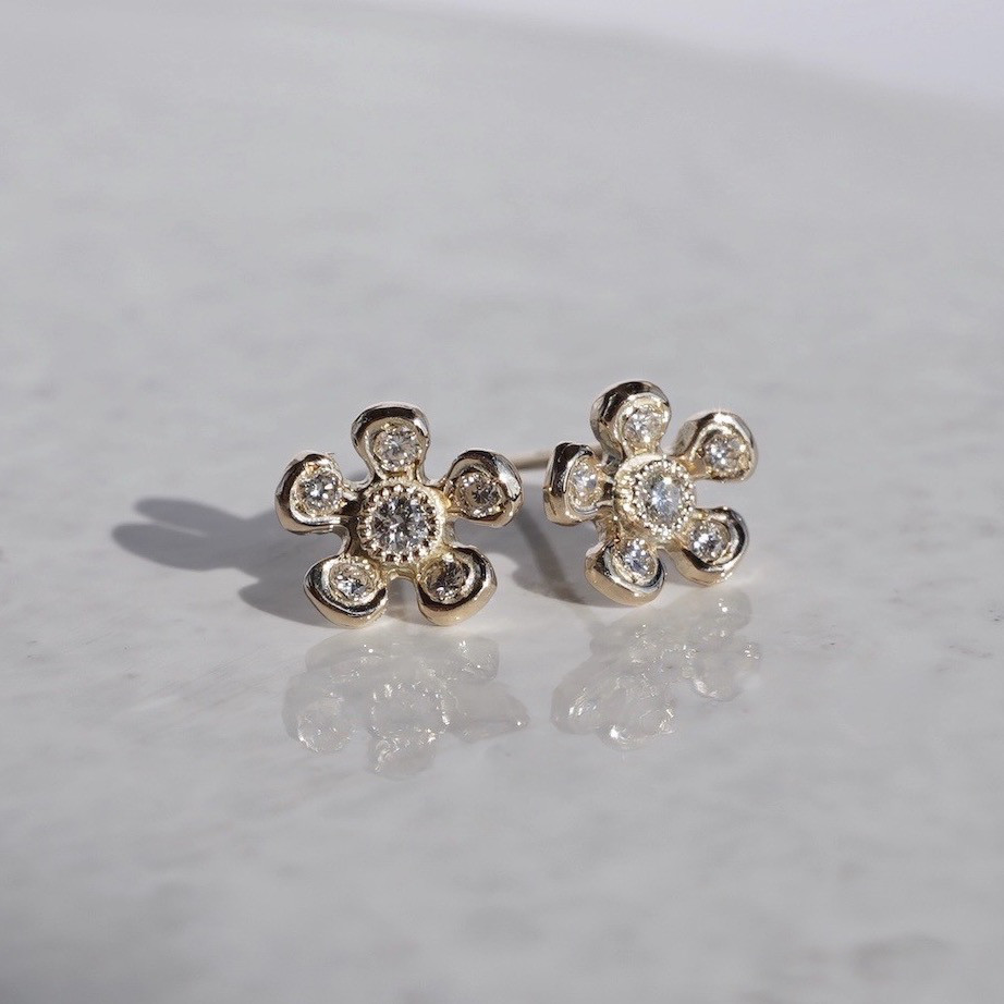 Tiny flower earrings [EP030K10]