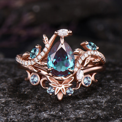 14Kと天然石のリング　証明書付 2石入り登場♪silver950製◇選べる♪小さな天然石のリング◇1号から