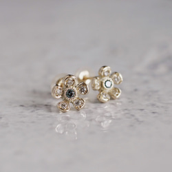Tiny flower earrings [EP030K10(BlueDia)] 2枚目の画像