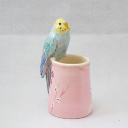 虎皮梅花瓶（陶瓷鳥器） 第2張的照片