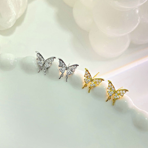 品良く着こなすため シルバー925 ピアス つけっぱなし ピアス 蝶々 かわいい 小ぶり アクセサリー