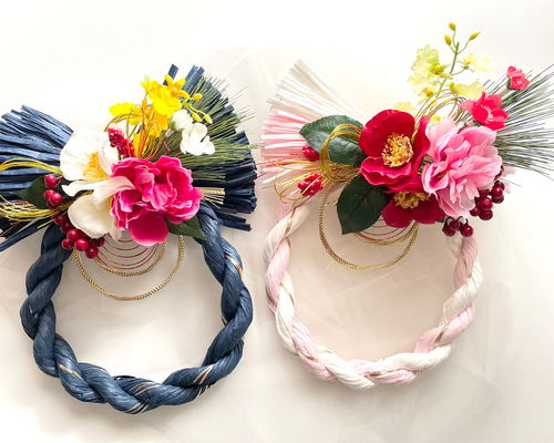 お正月しめ縄 しめ飾り＊ハンドメイド 正月準備】ワイヤーで巻き付けるだけ簡単ハンドメイド♪しめ縄