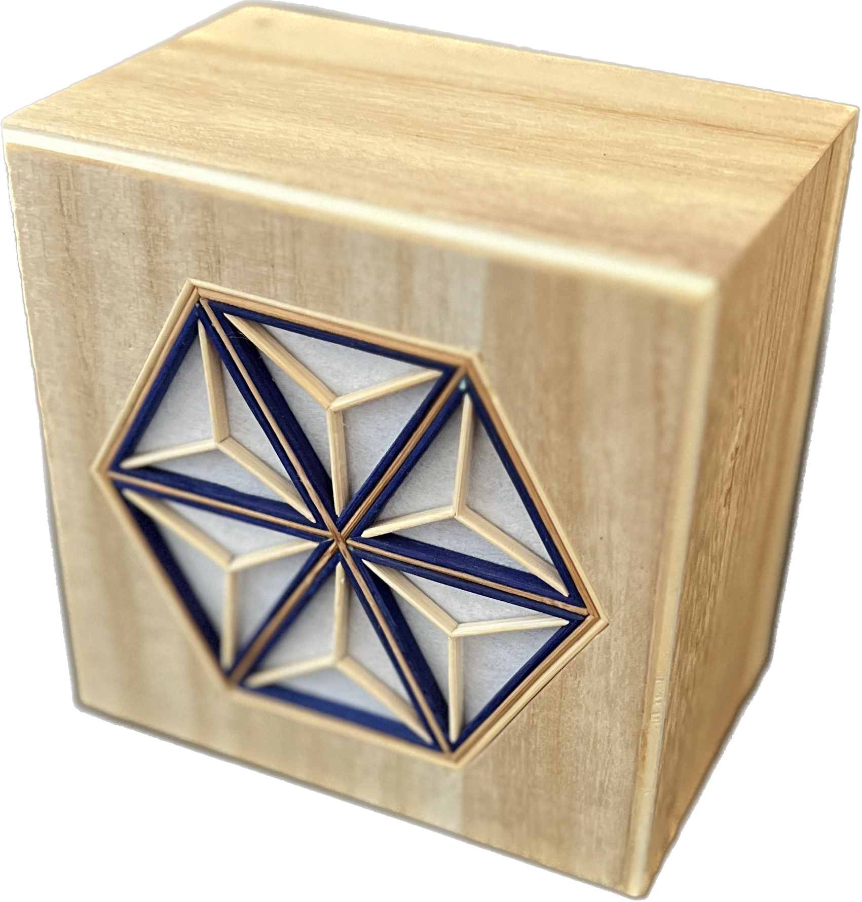 Cubic Lamp With Kumiko - Black Bamboo