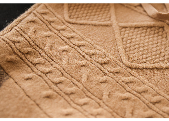 チクチクしない フード付き ニット パーカー セーター トップス 長袖 肉厚 体型カバー ゆったり 凸凹 ナチュラル 17枚目の画像