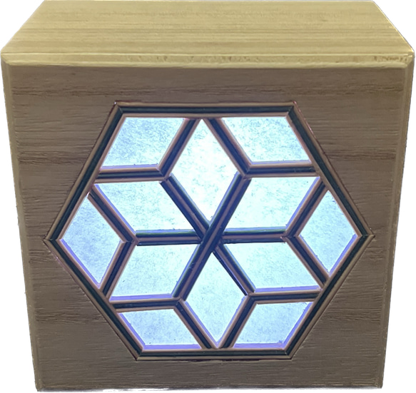 Cubic Lamp With Kumiko - Green Bamboo 4枚目の画像