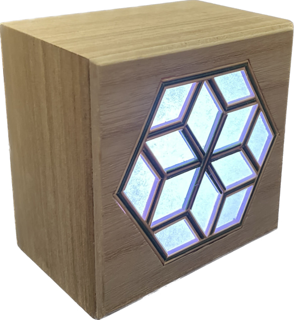 Cubic Lamp With Kumiko - Green Bamboo 5枚目の画像