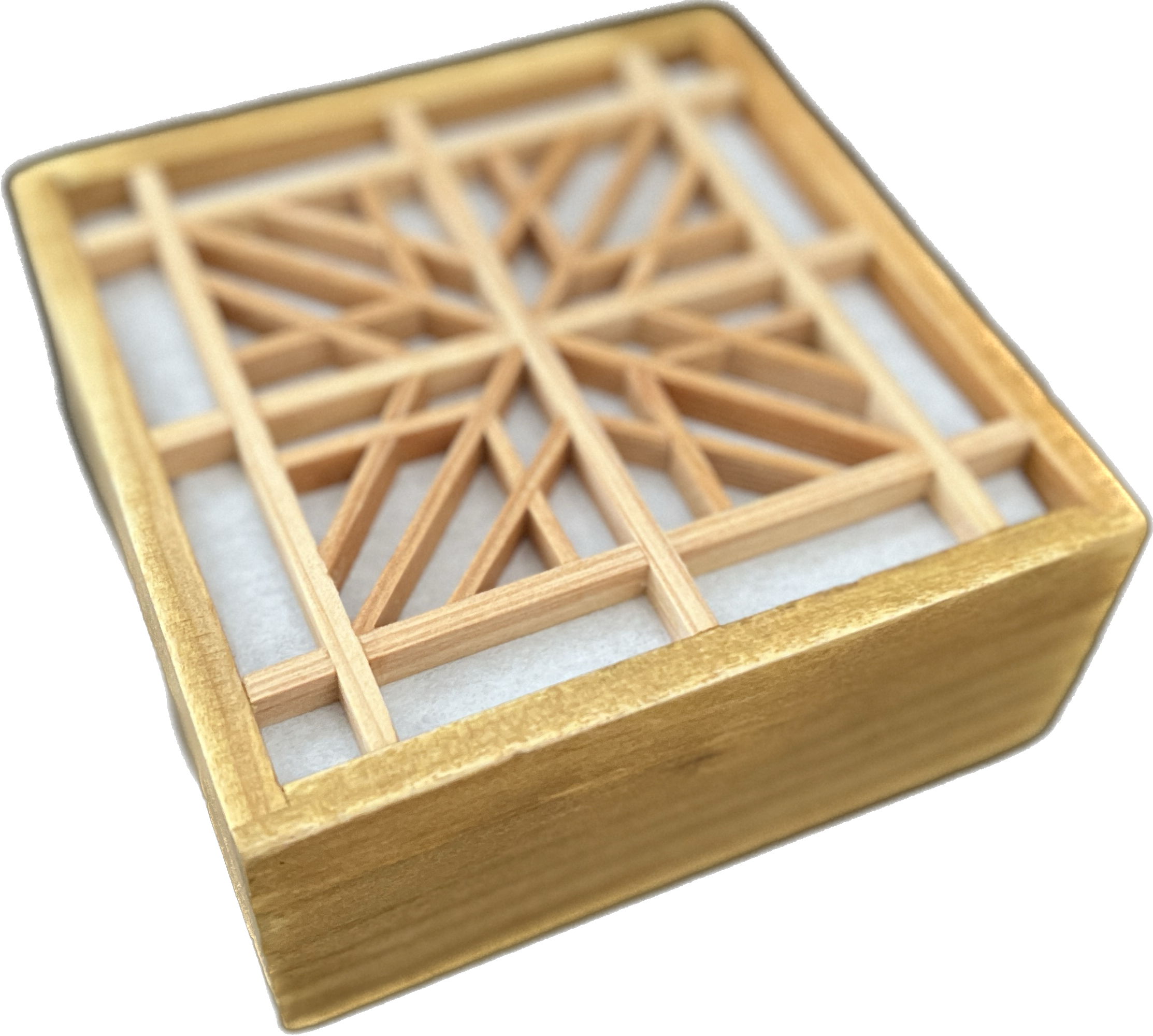 Square Wall Lamp With Kumiko - Goma