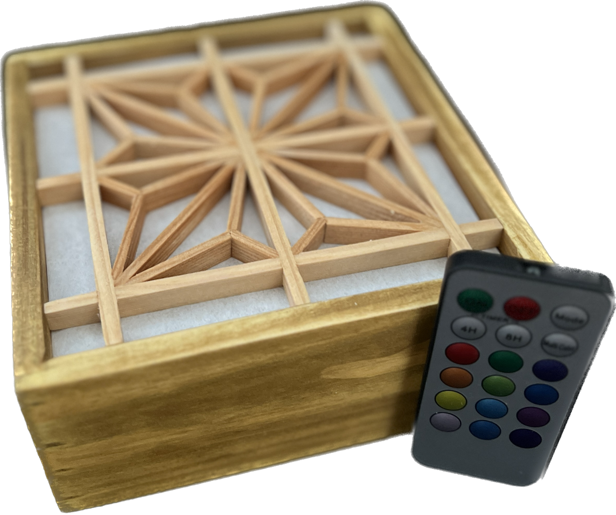 Square Wall Lamp With Kumiko - Asanoha