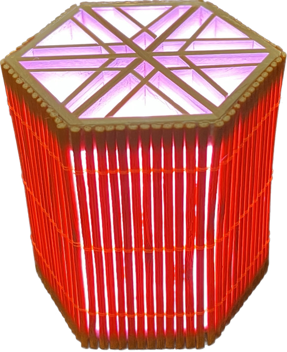 Hexagonal Bamboo Lamp With Kumiko - Medium 3枚目の画像