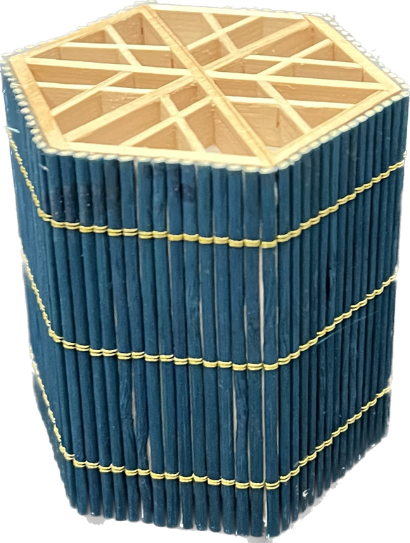Hexagonal Bamboo Lamp With Kumiko - Medium 1枚目の画像