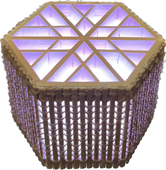 Hexagonal Bamboo Lamp With Kumiko - Small 4枚目の画像