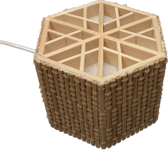 Hexagonal Bamboo Lamp With Kumiko - Small 2枚目の画像