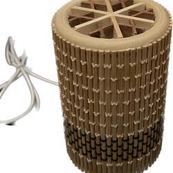 Cylindrical Bamboo Lamp With Kumiko - Medium 1枚目の画像
