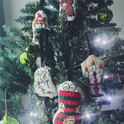 一生使えるクリスマスオーナメント③キャンドル　刺繍/蝋燭/クリスマスツリー飾り/クリスマス小物 7枚目の画像