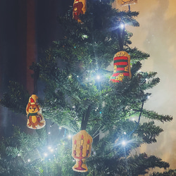 一生使えるクリスマスオーナメント④ネコ　刺繍/動物/クリスマスツリー飾り/クリスマス小物/刺繍小物/インテリア/猫 6枚目の画像