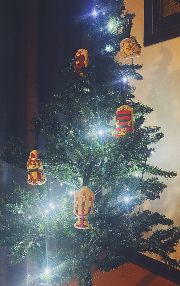 一生使えるクリスマスオーナメント④ネコ　刺繍/動物/クリスマスツリー飾り/クリスマス小物/刺繍小物/インテリア/猫 6枚目の画像