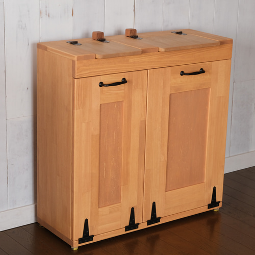 ダストボックス　アメリカン　お洒落ゴミ箱　分別ゴミ箱　木製 木製 分別 2連ダストボックス ゴミ箱 ごみ箱 ゴミ箱