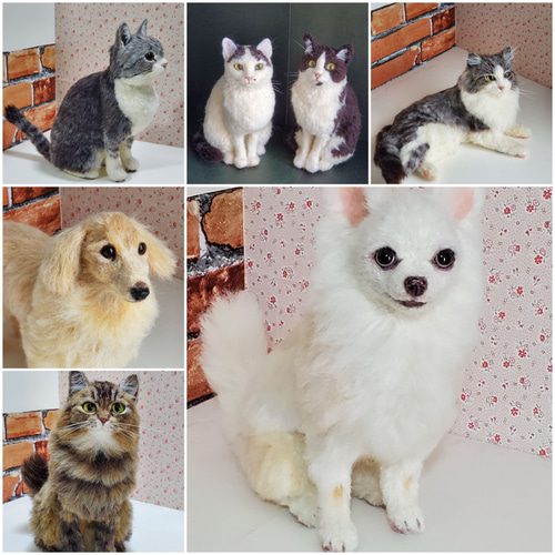 羊毛フェルトオーダーメイド、受注制作、羊毛フェルト犬、ペット