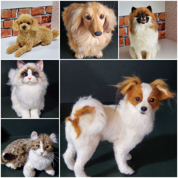 羊毛フェルトオーダーメイド、受注制作、羊毛フェルト犬、ペットロス その他人形 W3108201716(24000円)