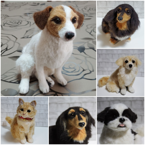 羊毛フェルトオーダーメイド、受注制作、羊毛フェルト犬、ペットロス その他人形 W3108201716(24000円)