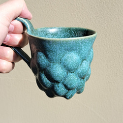 【Creema陶器市2024】玉サボテン様青銅マットコーヒーカップ、約190cc 8枚目の画像