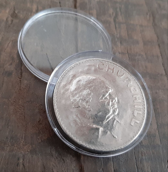 エリザベス女王 英国 イギリス 1965年  ブリティッシュ クラウン コイン  5シリング 28g 39mm  美品 1枚目の画像