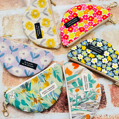半月ポーチ 花柄 ポーチ sunnyshell 通販 16974706｜Creema(クリーマ
