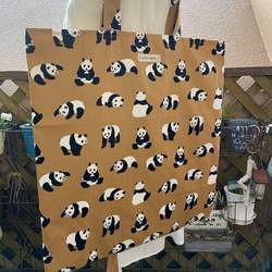 選べる1色❗️大きなトート　パンダ　お着替えや制服などを入れるサブバッグ 11枚目の画像