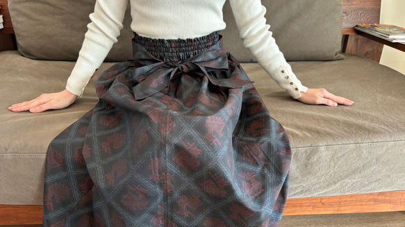 【一点モノ】大島紬 着物リメイク ギャザー スカート & スヌード 〜 四季 で心地良い 上質 絹 100% 〜 F1433663285(11050円)