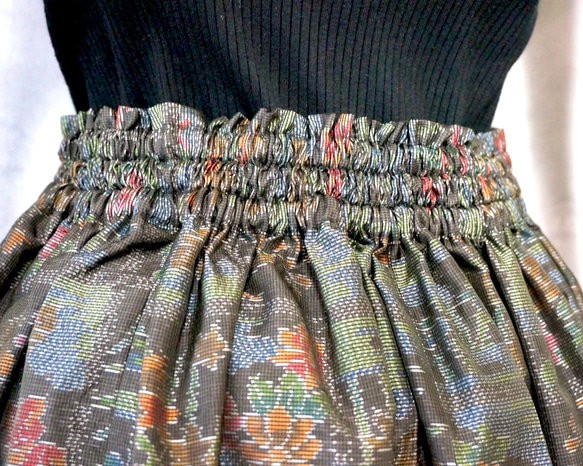 【一点モノ】大島紬 着物リメイク ギャザー スカート & スヌード 〜 四季 で心地良い 上質 絹 100% 〜 and the with for Oshima skirt of is 一点モノ 大島紬 着物リメイク ギャザー スカート スヌード 四季 で心地良い 上質 100% 65cm gathered it has elastic waist also snood by same Tsumugi your are rubber circumference