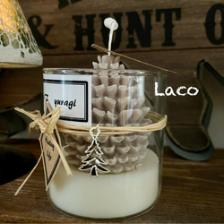 切り株（大） クリスマス キャンドル Xmas飾り ソイワックス 木の実