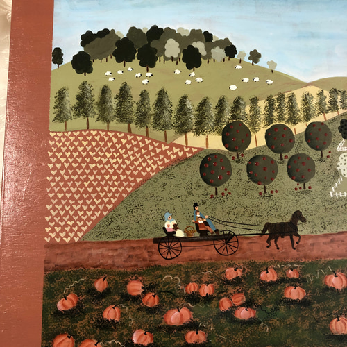 トールペイント 風景画の小物入れ トールペイント 風景画の小物入れ その他