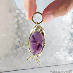 トラピッチェ アメジスト フィッシュ チャーム / Trapiche Amethyst Fish charms 5枚目の画像