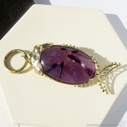 トラピッチェ アメジスト フィッシュ チャーム / Trapiche Amethyst Fish charms 2枚目の画像