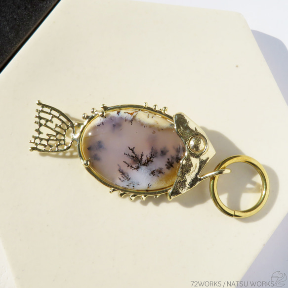 デンドリティックオパール フィッシュ チャーム / Dendritic Opal Fish charms 6枚目の画像