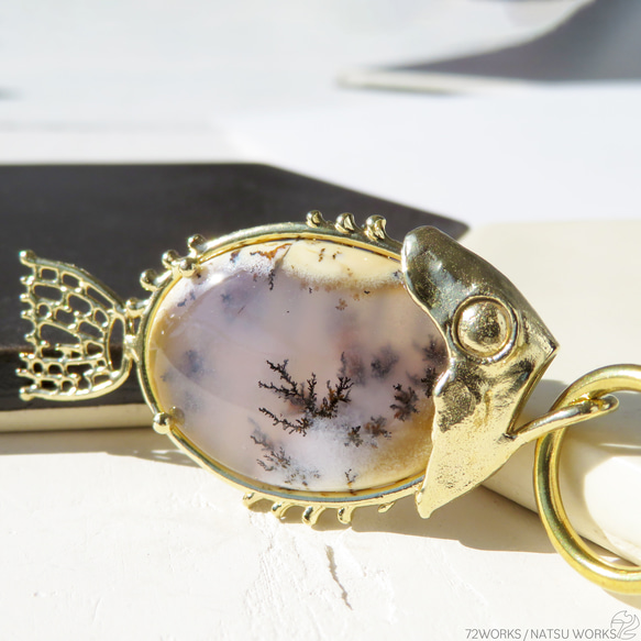 デンドリティックオパール フィッシュ チャーム / Dendritic Opal Fish charms 2枚目の画像