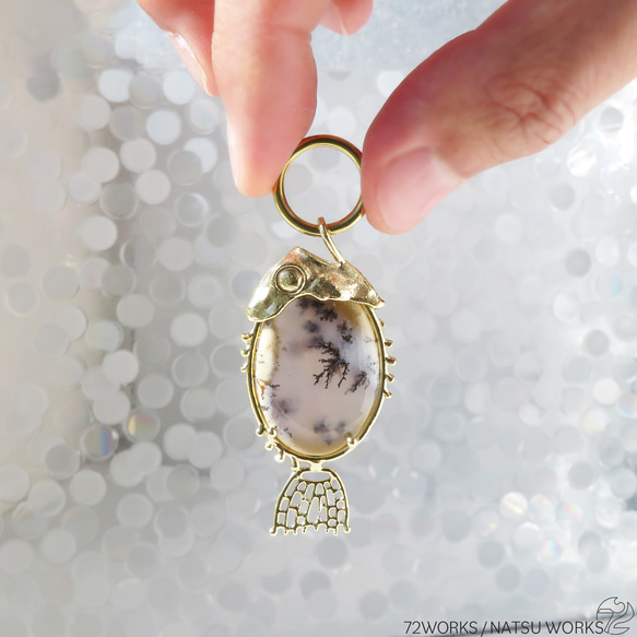 デンドリティックオパール フィッシュ チャーム / Dendritic Opal Fish charms 5枚目の画像