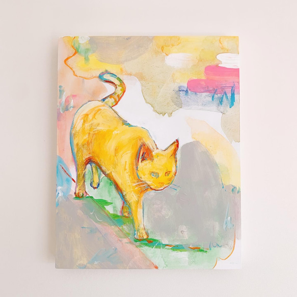 猫　イラスト　インテリア　原画 原画】猫の絵 絵画 Hang 通販 16975516｜Creema(クリーマ)