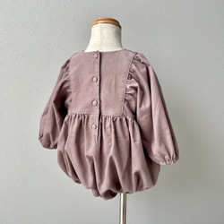 puffed sleeves romper／corduroy／コーデュロイ／ロンパース／ペールライラック 2枚目の画像