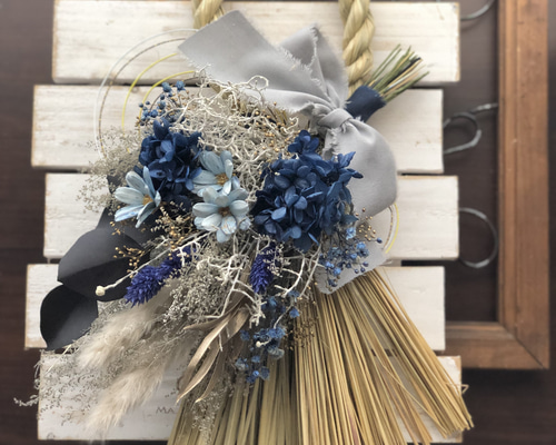 2wayしめ縄　しめ縄飾り　ナチュラル　ドライフラワー　スワッグ 17ffc815836337123c16f19dffeadc