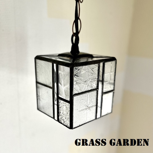 ステンドグラス ペンダントランプ 昭和レトロガラス モザイクタイプ