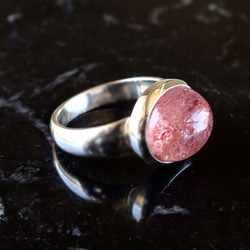 ストロベリークォーツSV925リング strawberry quartz ring 2枚目の画像