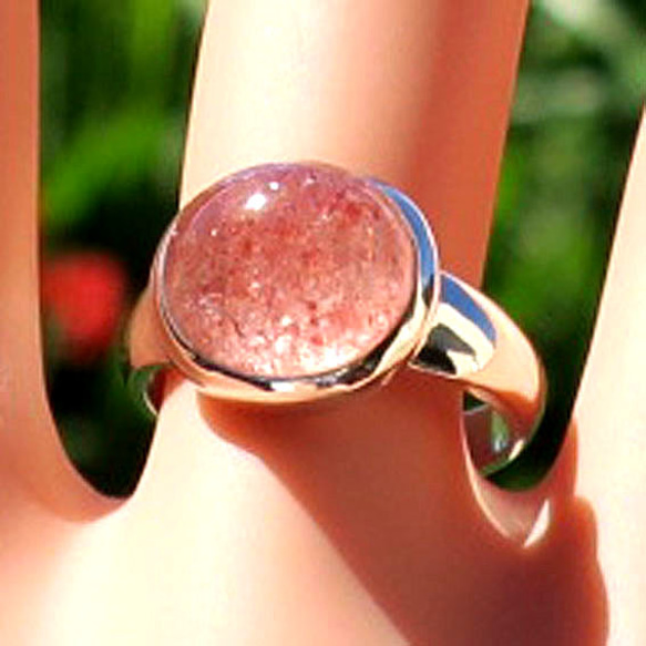 ストロベリークォーツSV925リング strawberry quartz ring 7枚目の画像