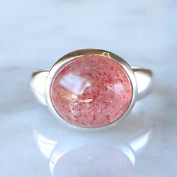 ストロベリークォーツSV925リング strawberry quartz ring 5枚目の画像