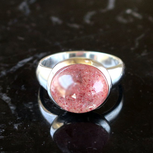 ストロベリークォーツSV925リング strawberry quartz ring 1枚目の画像