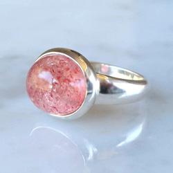 ストロベリークォーツSV925リング strawberry quartz ring 6枚目の画像